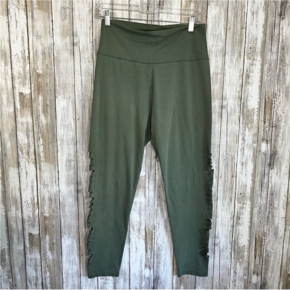 aerie Pants - Aerie Olive Green Slit Side Leggings
